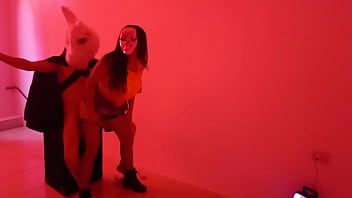 Halloween started off very well i fucked a big rabbit at the nightclub real porn at the nightclub