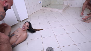 Colombian hottie melania dark enjoys a powerful anal fuck with double anal penetration and long awaited fountains of piss in her smiling mouth from five strong cocks eks598