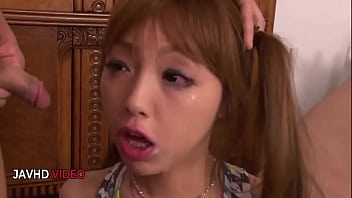 Anri hoshizaki's seductive encounter with two lucky guys