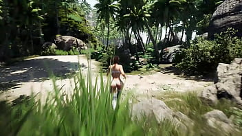 Lara's body is capable of arousing anyone exploring an abandoned bunker 3d
