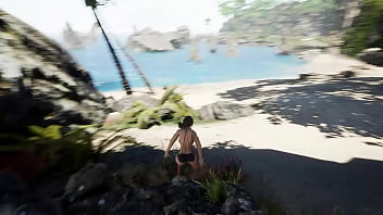 Lara's body is capable of arousing anyone exploring an abandoned bunker 3d