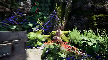 Lara's body is capable of arousing anyone exploring an abandoned bunker 3d