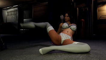 Lara's body is capable of arousing anyone exploring an abandoned bunker 3d