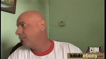 Hot ebony chick in interracial gangbang 17