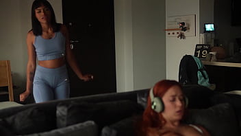 Beautiful ebony britanny taylor finds her bestfriend jerking off in the living room hot interracial girls sex