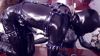 Latex rubber petting mask and gasmask play hot fetish couple arya grander