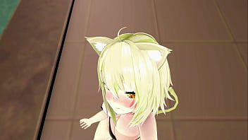 Nekomata okayu hentai dance hololive underwear cat girl mmd 3d blonde hair clip