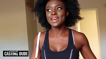 Petite ebony realtor fucks potential client at open house