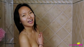 Radiant asian muse enjoys a sensual bath