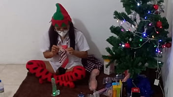 I'm having fun with my christmas presents this is my new collection of erotic toys to have sex next year student masturbates on his dirty christmas