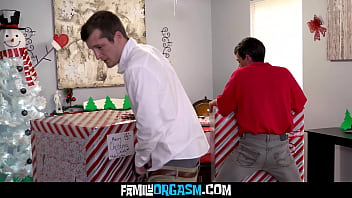 Mischievous daughters surprise their step fathers with glory hole surprise