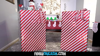 Mischievous daughters surprise their step fathers with glory hole surprise