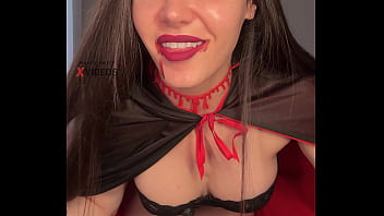 Punheta guiada vampira vou sugar todo seu leitinho happy halloween