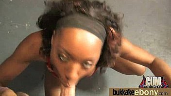 Ebony gets fucked in all holes by a group of white dudes 23