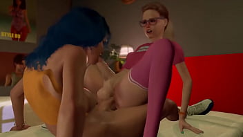 Futanari threesome fucks shemale step aunt and dickgirl stporlo