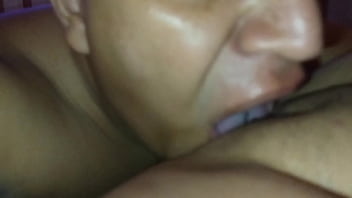 My cuckold show me his beautiful eyes while cleaning up my pussy from fucking with other men
