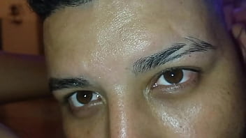 My cuckold show me his beautiful eyes while cleaning up my pussy from fucking with other men