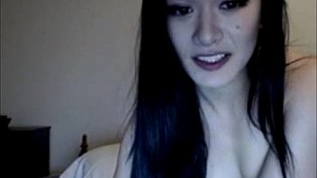 Beautiful asian cam girl put a dildo deep in her ass
