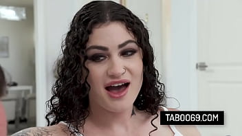 Inked wife has sex with her husband's stepbrother