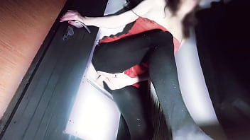 Milf red cat pussy rubbing with cumshot at gloryhole