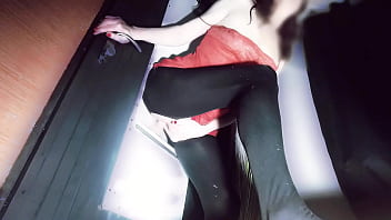 Milf red cat pussy rubbing with cumshot at gloryhole