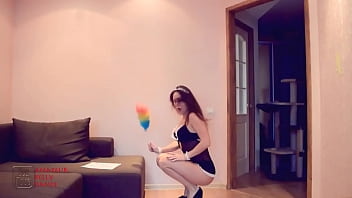 Who needs a naughty sexy french maid to clean up after thanksgiving dinner