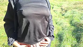 Took my stepsister outdoors she gave me a blowjob and i filled her tongue with cum