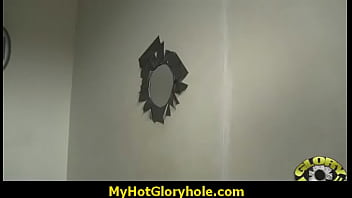 Gloryhole interracial sucking and facial cum 3