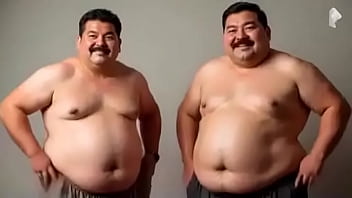 Gay dad kisses warmly both of them