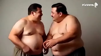 Gay dad kisses warmly both of them