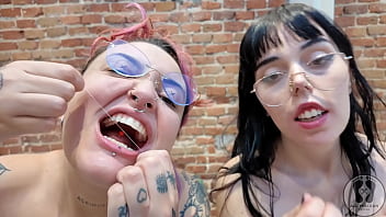 4k gg dental hygienist fetish toothbrushing dental thread