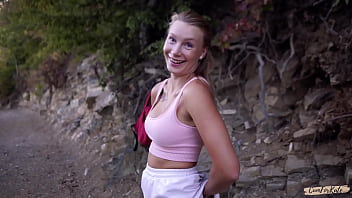Real sex vlog in the forest she jokes a lot and swallows cum