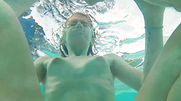 Hazel haze fucks and sucks cock poolside