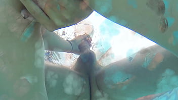 Hazel haze fucks and sucks cock poolside