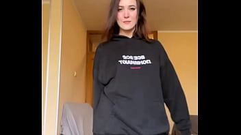Teasing you and my pussy in a hoodie
