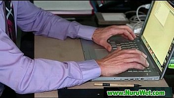 Nuru massage with busty japanese masseuse who suck client dick 29