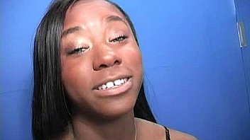 Ebony teen shows off her blowjob skills at gloryhole 17
