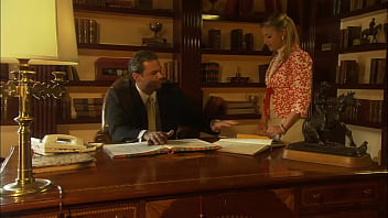 Fucked blonde milf in golden high heels