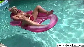 To get orgasm alone girl insert things in holes clip 02