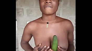 Upside down & soaked cucumber made me moan