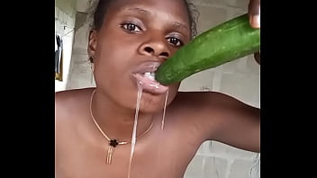 Upside down & soaked cucumber made me moan