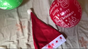 In the absence of santa i gave my pussy a merry christmas treat with my dildo