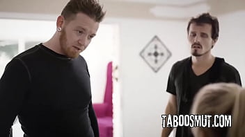 Blonde maid fucked by two burglars