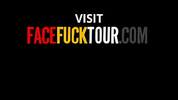 Real colombian amateur redhead gags on big white cock in rough face fuck