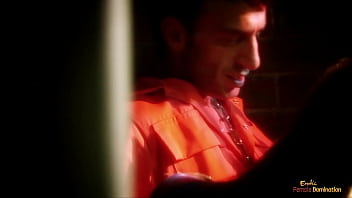 Blonde security guards got horny while watching a guy in jail so they started sucking on his delicious pecker together before taking turns getting their pussies fucked hard