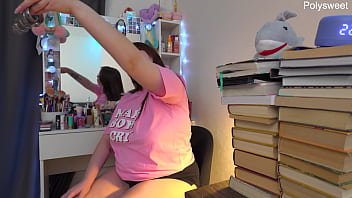 Russian actress shoots solo backstage video