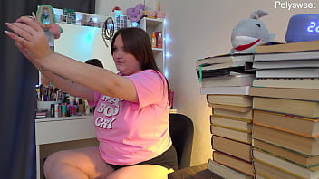 Russian actress shoots solo backstage video