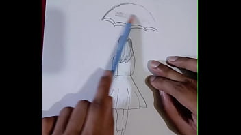 Pencil sketching charming girl with umbrella drawing step by step art creativity for you enjoy it Pencil sketching charming girl with umbrella drawing step by step art creativity for you enjoy it