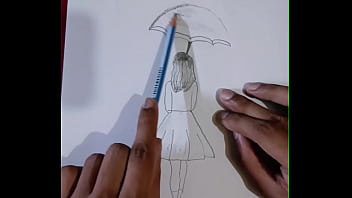 Pencil Sketching Charming Girl With Umbrella Drawing Step By Step Art Creativity For You Enjoy It thumbnail