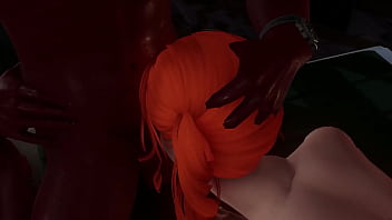 Nerdy redhead in interracial action